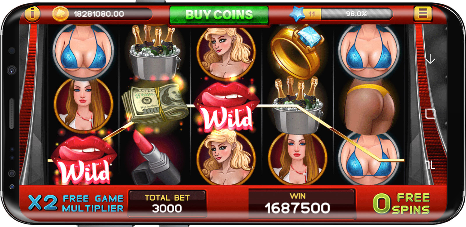 Strip Club Casino Game Screens