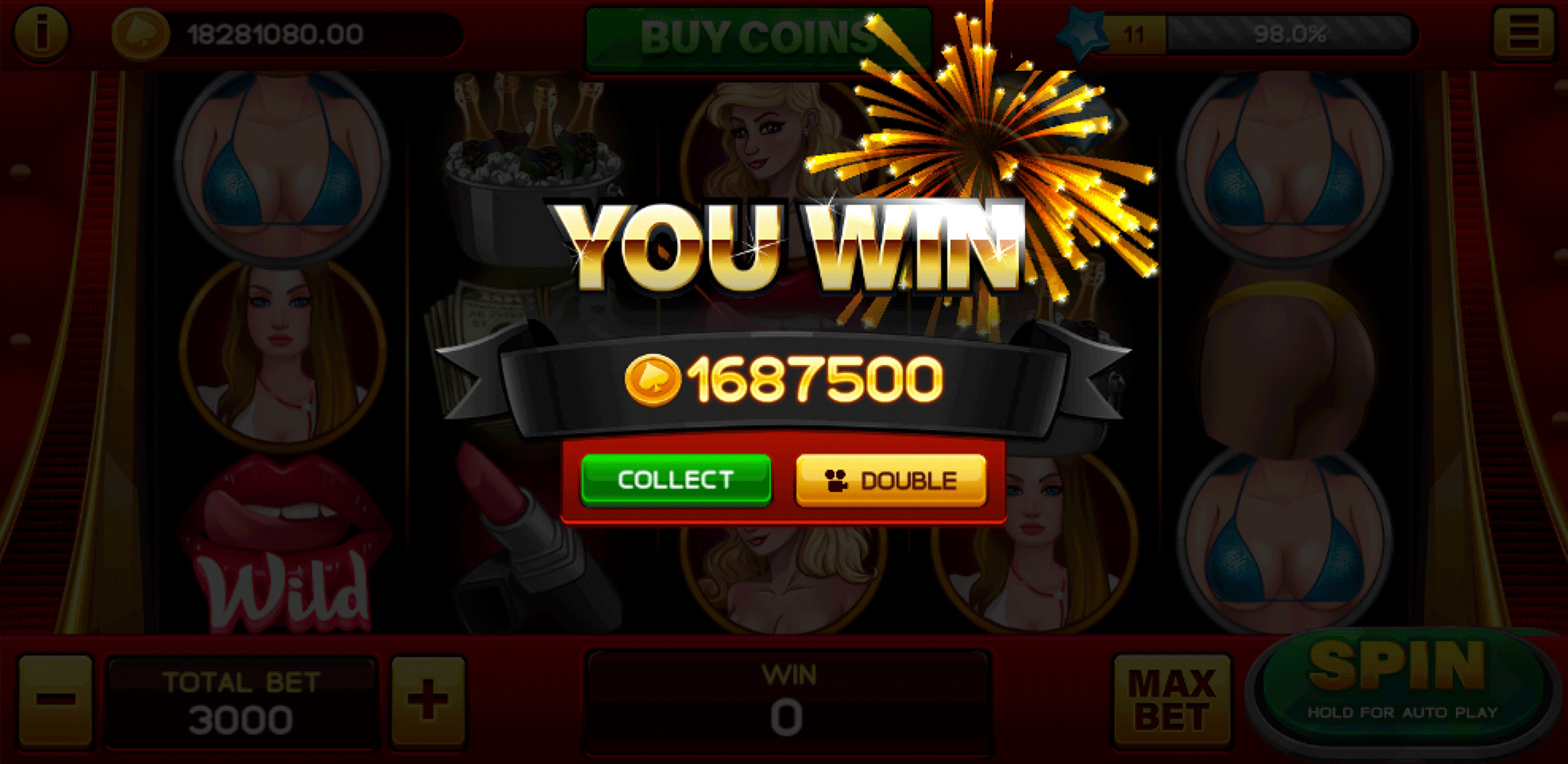 Strip Club Casino Game Screens